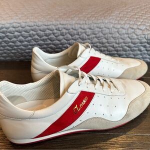 Christian Louboutin White and Red Sneakers